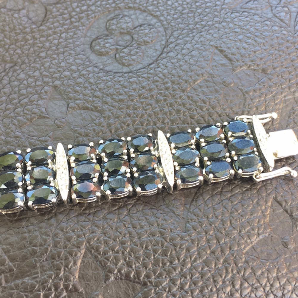 Gorgeous Sterling Silver With Sapphire 3 Raw Gems - Picture 7 of 8
